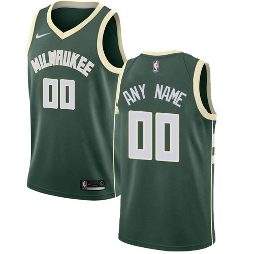 Men's Nike Milwaukee Bucks Customized Swingman Green Road NBA Icon Edition Jersey