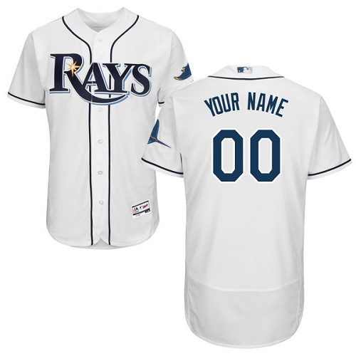 Tampa Bay Rays White Men's Customized Flexbase Jersey