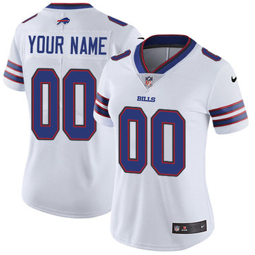 Women's Nike Buffalo Bills Road White Customized Vapor Untouchable Player Limited Jersey