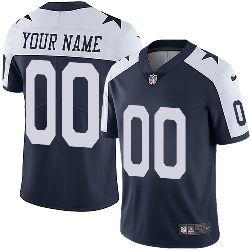 Men's Nike Dallas Cowboys Alternate Navy Blue Throwback Customized Vapor Untouchable Limited NFL Jersey