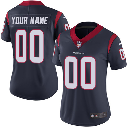 Women's Nike Houston Texans Navy Customized Vapor Untouchable Player Limited Jersey