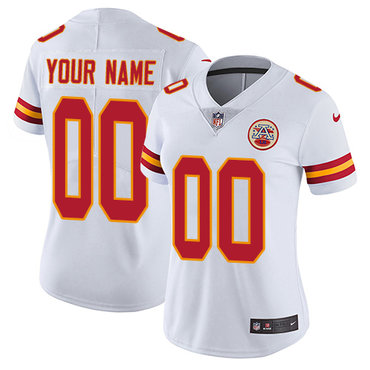 Women's Nike Kansas City Chiefs Road White Customized Vapor Untouchable Limited NFL Jersey