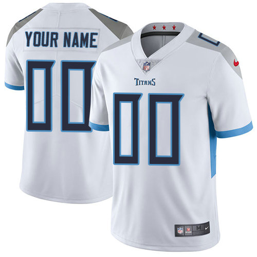 Men's Nike Tennessee Titans White Road Customized Vapor Untouchable Limited NFL Jersey