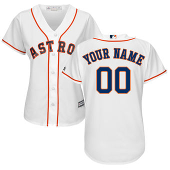 Women's Houston Astros Majestic White Home Cool Base Custom Jersey