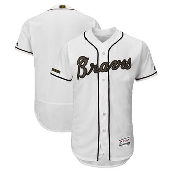 Men's Atlanta Braves Majestic White 2018 Memorial Day Authentic Collection Flex Base Team Custom Jersey