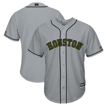 Men's Houston Astros Majestic Gray 2018 Memorial Day Cool Base Team Custom Jersey