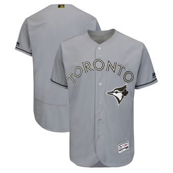 Men's Toronto Blue Jays Majestic Gray 2018 Memorial Day Authentic Collection Flex Base Team Custom Jersey