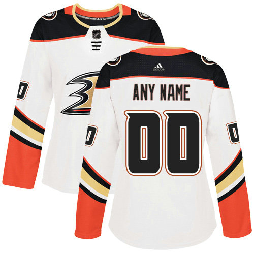 Women's Anaheim Ducks adidas White Authentic Custom Jersey