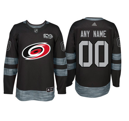 Adidas Carolina Hurricanes Black 1917-2017 100th Anniversary Stitched NHL Custom Jersey