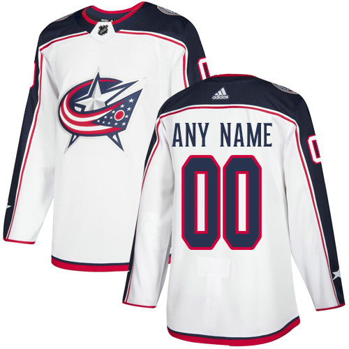 Men's Adidas Columbus Blue Jackets NHL Authentic White Customized Jersey