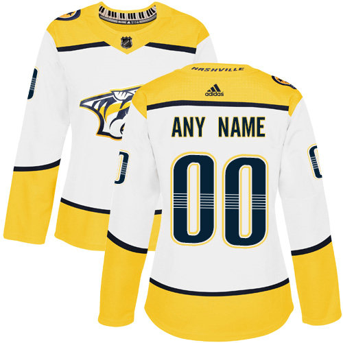 Women's Adidas Nashville Predators NHL Authentic White Customized Jersey