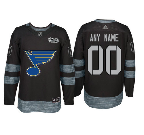 Adidas St. Louis Blues Black 1917-2017 100th Anniversary Stitched NHL Custom Jersey