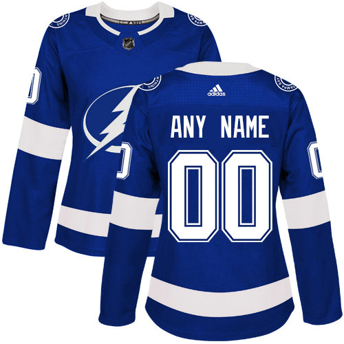 Women's Adidas Tampa Bay Lightning Customized Authentic Royal Blue Home NHL Jersey