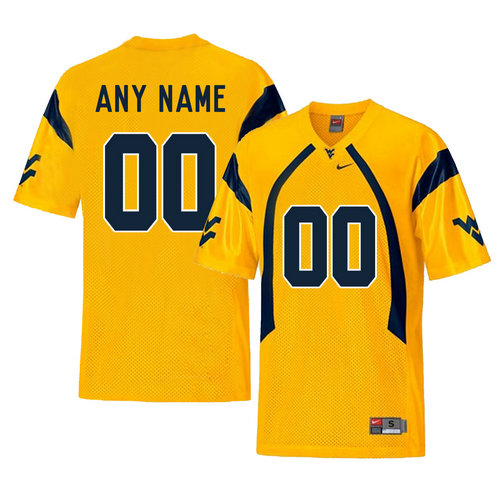 West Virginia Mountaineers Gold Men's Customized College Football Jersey