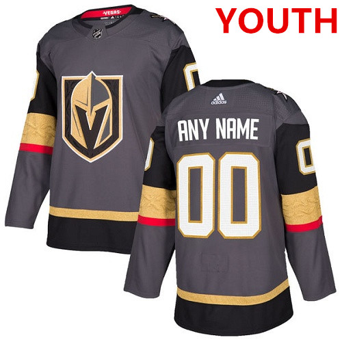 Youth Adidas Vegas Golden Knights Customized Authentic Gray Home NHL Jersey