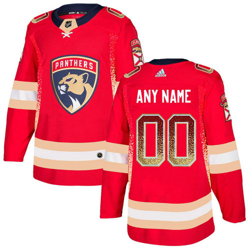 Men's Florida Panthers Red Customized Drift Fashion Adidas Jersey