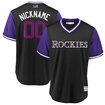 Men's Colorado Rockies Majestic Black 2018 Players' Weekend Cool Base Custom Jersey