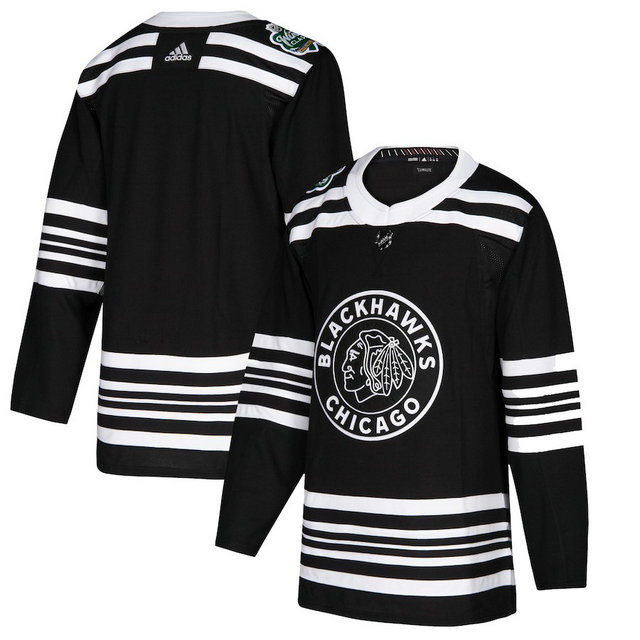 Men's Chicago Blackhawks blank adidas 2019 Winter Classic Authentic Custom Black Jersey