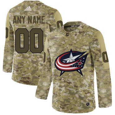 Columbus Blue Jackets Camo Men's Customized Adidas Jersey