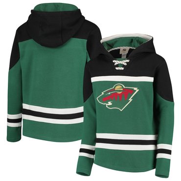 Minnesota Wild Green Men's Customized All Stitched Hooded Sweatshirt