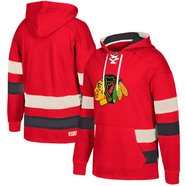 NHL Chicago Blackhawks Red Men's Customized All Stitched Hooded Sweatshirt