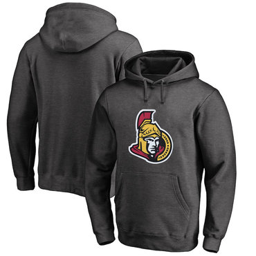 Ottawa Senators Dark Gray Men's Customized All Stitched Pullover Hoodie