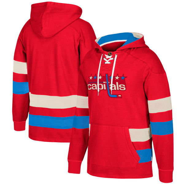 Washington Capitals Red Men's Customized All Stitched Hooded Sweatshirt