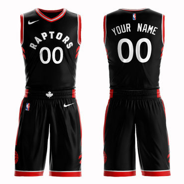 Raptors Black Men's Customized Nike Swingman Jersey(With Shorts)