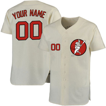 Astros Cream Men's Customized Cool Base New Design Jersey