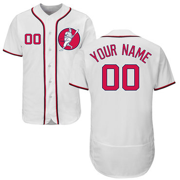 Nationals White Men's Customized Flexbase New Design Jersey