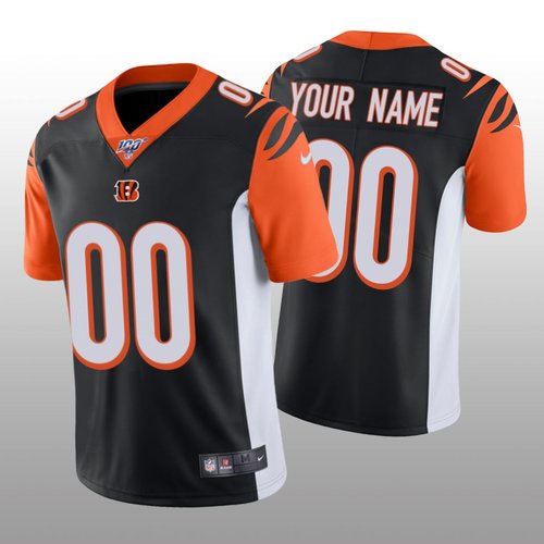 Men's Cincinnati Bengals Custom Black Vapor Limited 100th Season Jersey