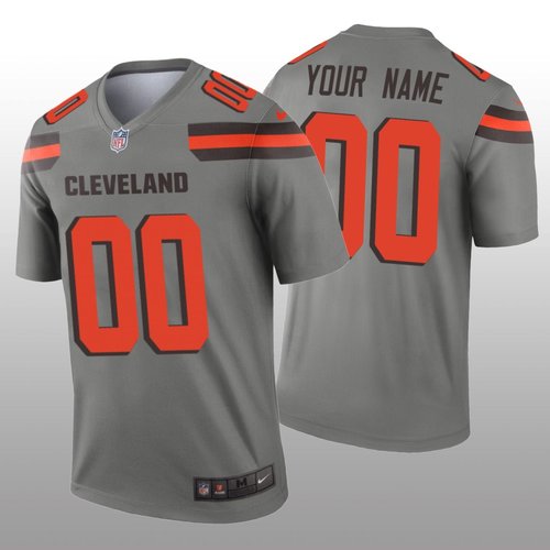 Men's Cleveland Browns Custom Gray Inverted Legend Jersey