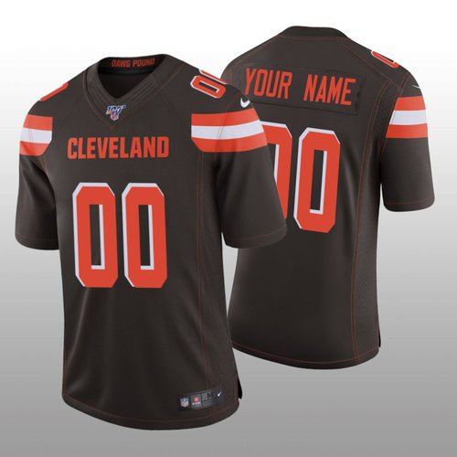 Men's Cleveland Browns Custom Brown Vapor Limited 100th Season Jersey