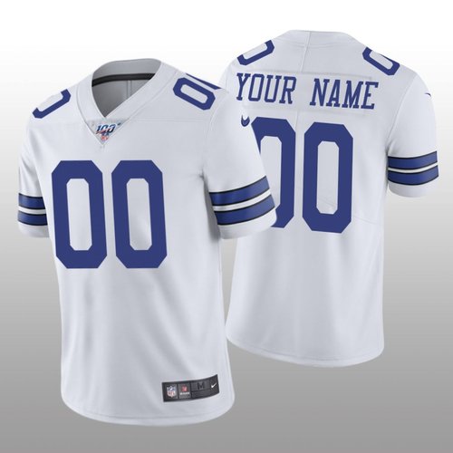 Men's Dallas Cowboys Custom White Vapor Limited 100th Season Jersey