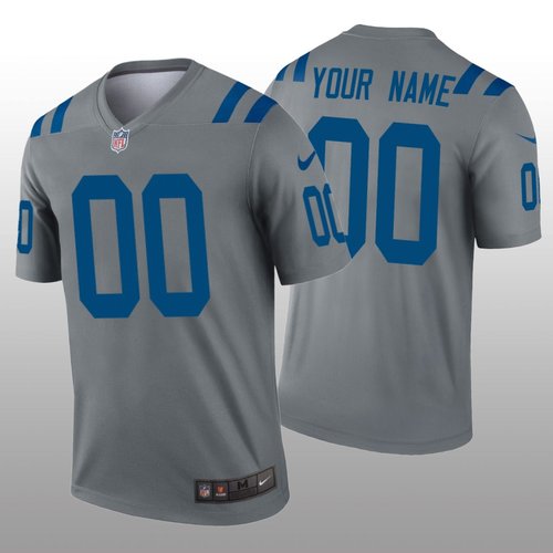 Men's Indianapolis Colts Custom Gray Inverted Legend Jersey