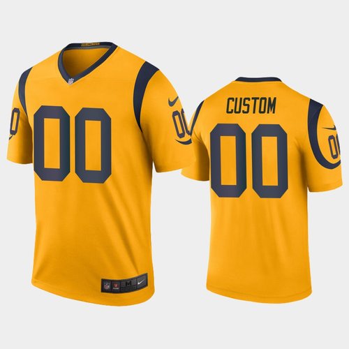 Men's Los Angeles Rams Custom Gold Nike legend color rush Jersey