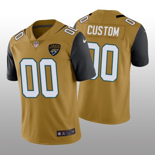 Nike Jacksonville Jaguars Custom Men's Gold Color Rush Limited Jersey