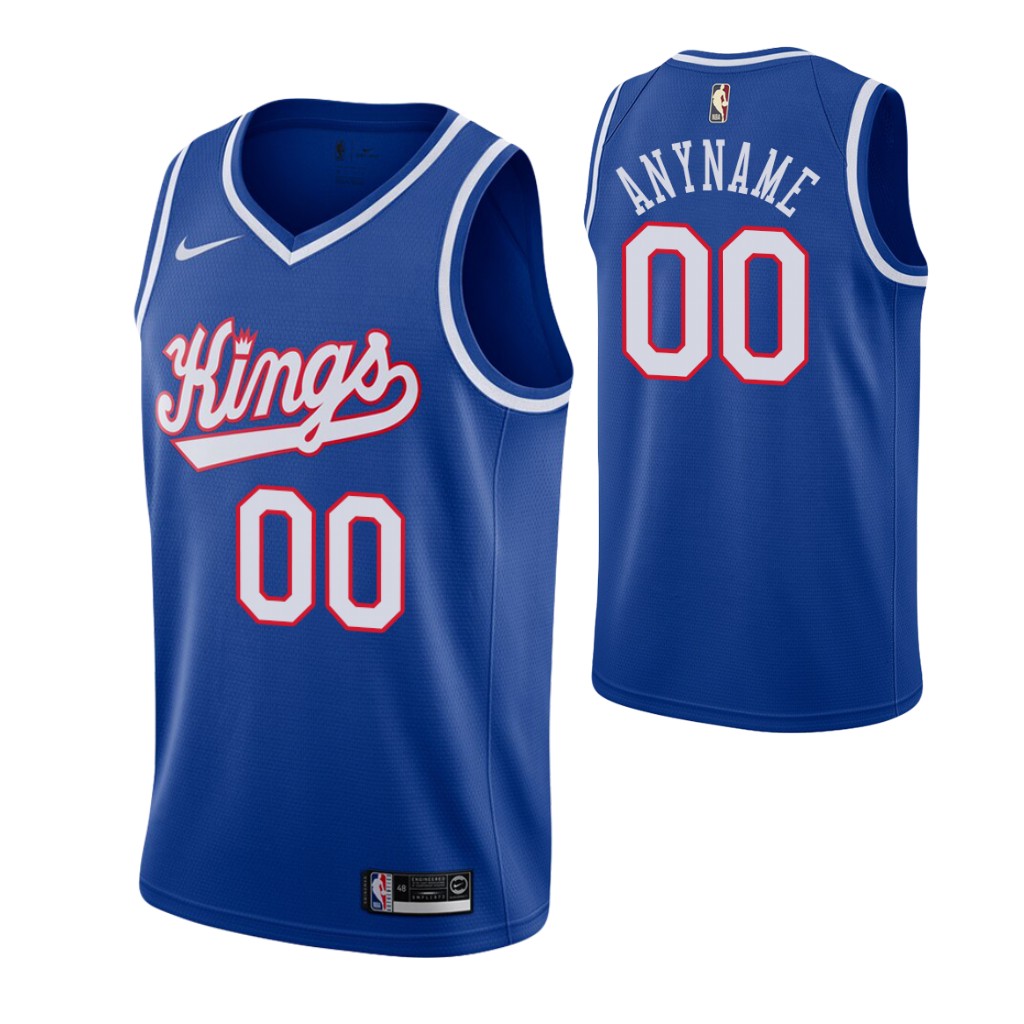 Men's Sacramento Kings Custom Blue 2019-20 Hardwood Classics Jersey