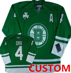 Men's Custom Boston Bruins St. Patrick's Day Green Jersey