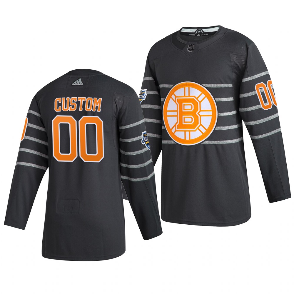 Men's 2020 NHL All-Star Game Boston Bruins Custom Authentic adidas Gray Jersey