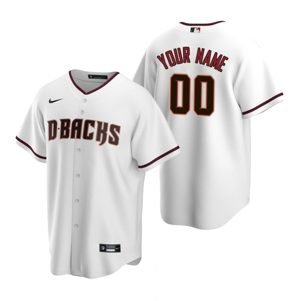 Men's Arizona Diamondbacks Custom Nike White Stitched MLB Cool Base Home Jersey