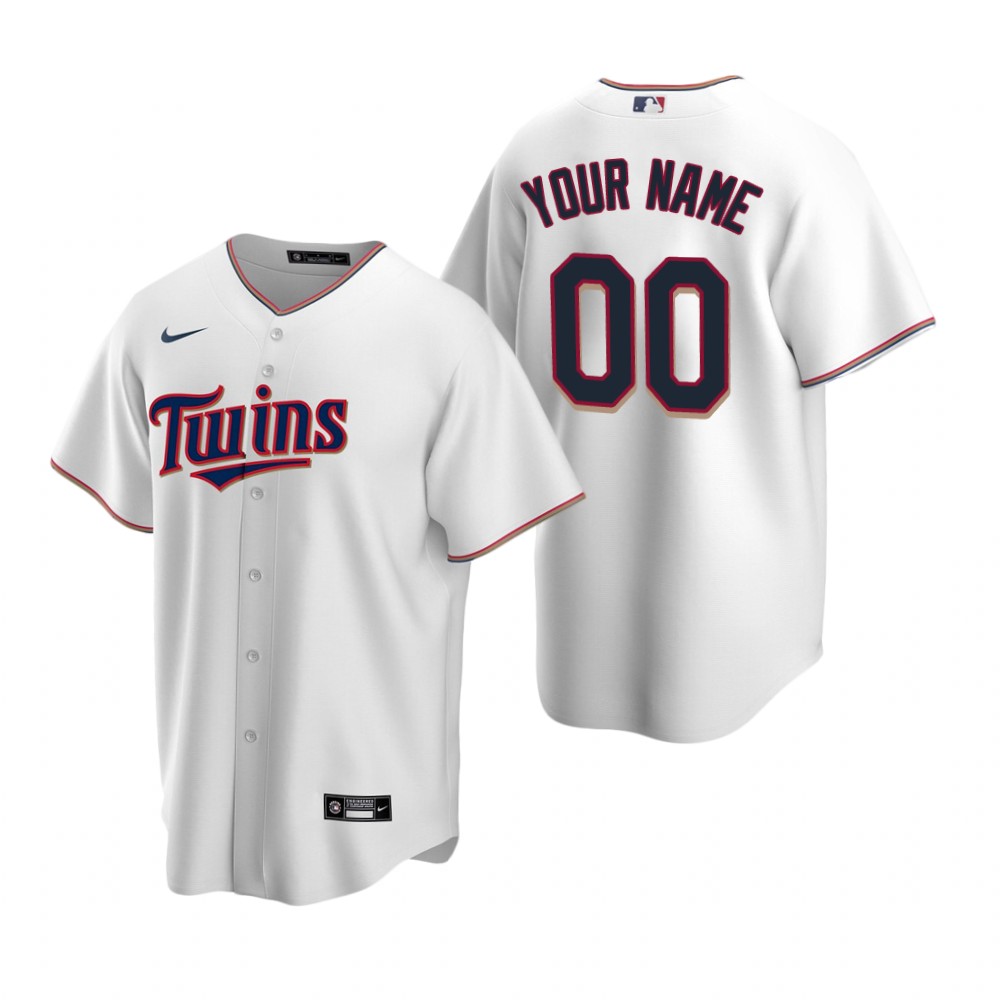 Men's Minnesota Twins Custom Nike White Stitched MLB Cool Base Home Jersey