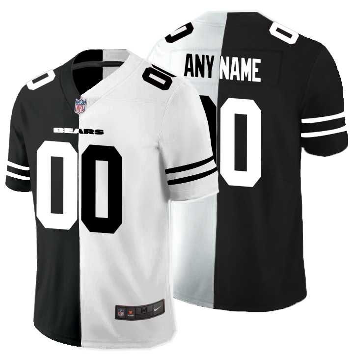 Nike Chicago Bears Customized Black And White Split Vapor Untouchable Limited Jersey