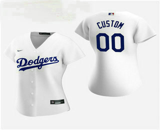 Women's Custom Los Angeles Dodgers 2020 White Home Nike Jersey