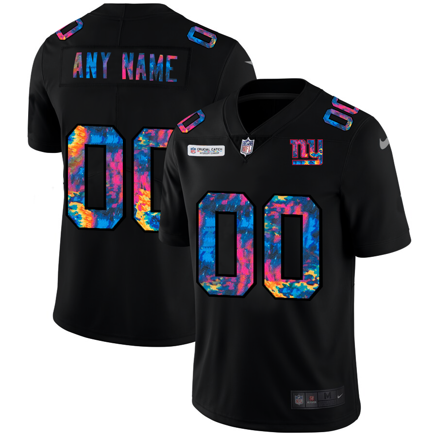 New York Giants Custom Men's Nike Multi-Color Black 2020 NFL Crucial Catch Vapor Untouchable Limited Jersey