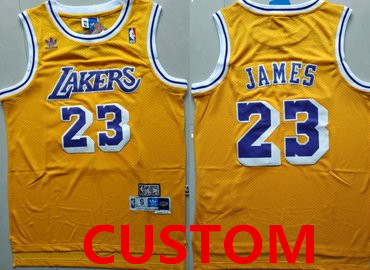 Youth Custom Los Angeles Lakers Yellow Hardwood Classics Jersey