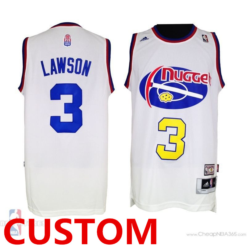 Men's Custom Nuggets ABA Hardwood Classic Swingman White Jersey