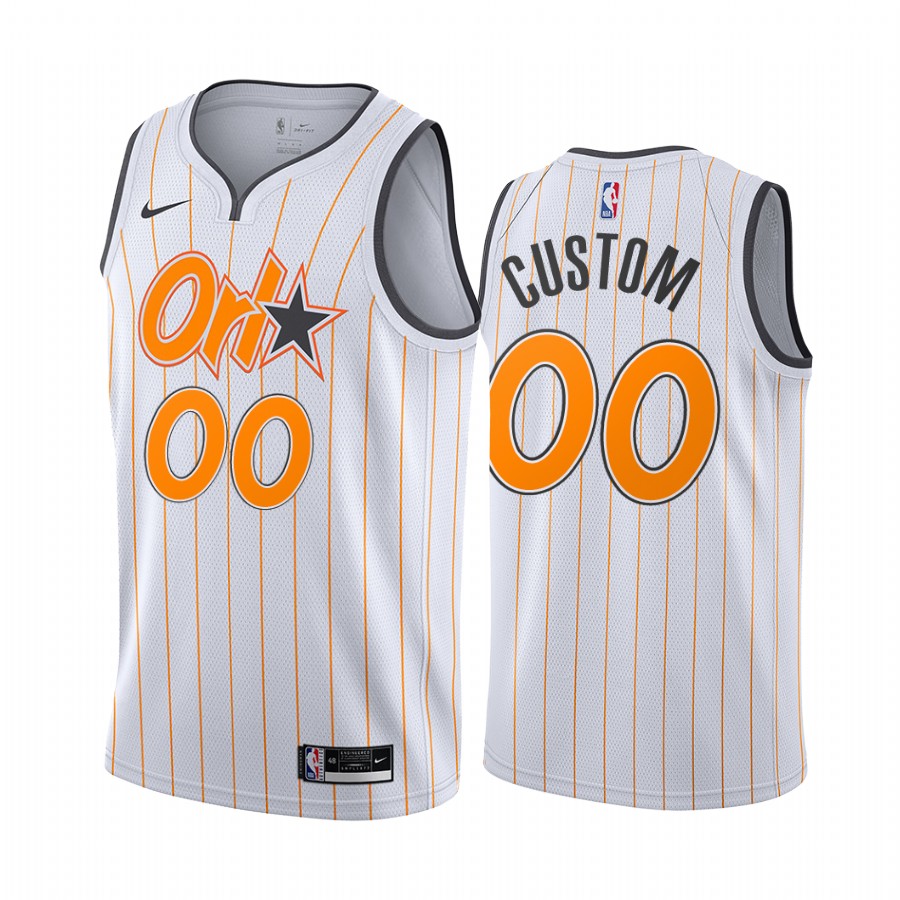 Men's Nike Magic Custom Personalized White NBA Swingman 2020-21 City Edition Jersey