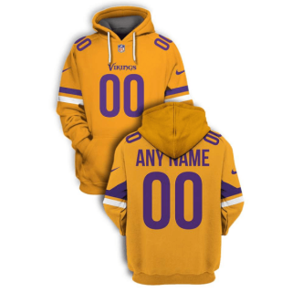 Men's Minnesota Vikings Active Player Yellow Custom 2021 Color Rush Pullover Hoodie