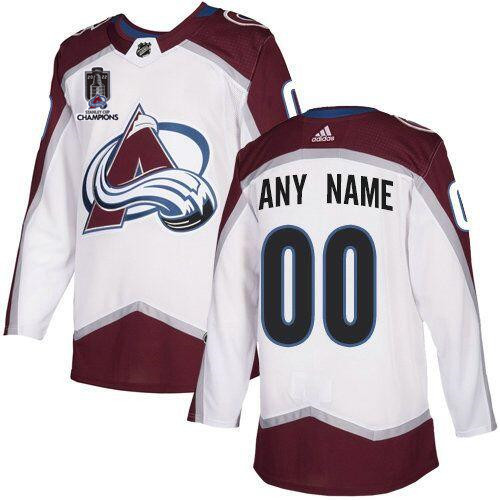 Men's Colorado Avalanche Avtive Player Custom 2022 White Stanley Cup Champions Patch Stitched Jersey